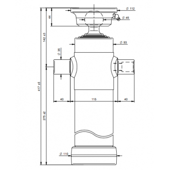 Teleskopski cilinder 3 stopnje 5 ton 790mm s kroglo 2034S